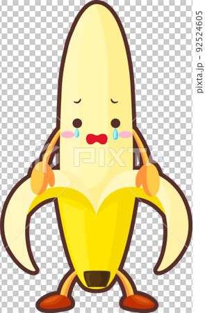 涙を流すかわいいバナナのキャラクターのイラストのイラスト素材 涙を流すかわいいバナナのキャラクターのイラストのイラスト素材