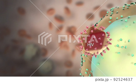 Destructive effect of virus on cells 92524637