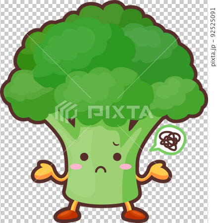Illustration of a cute broccoli character 92525091