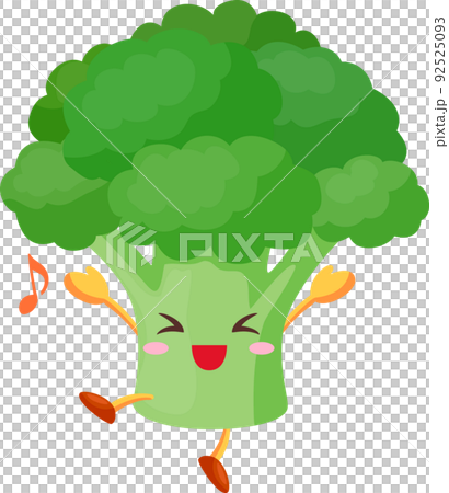 とても喜んでいるかわいいブロッコリーのキャラクターのイラスト 92525093