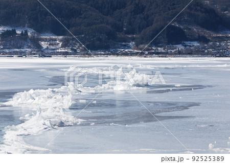 諏訪湖の御神渡 2018年 諏訪湖の御神渡 2018年 92525389