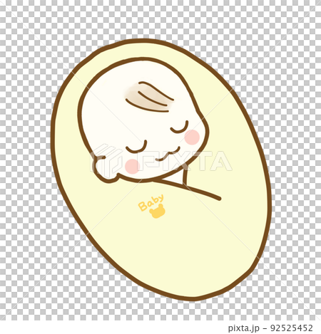 Baby wrapped in swaddle 92525452