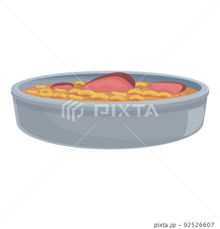 Meat pasta soup icon cartoon vector. Portugal food. Meal cuisine 92526607