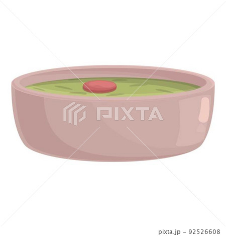 Green soup icon cartoon vector. Tart food. Dish pastel Green soup icon cartoon vector. Tart food. Dish pastel 92526608