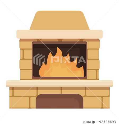 Fireplace icon cartoon vector. Burning fire. Stove wood 92526693