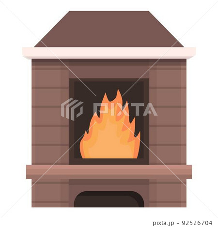 Furnace icon cartoon vector. Burning fire. Wood stove 92526704