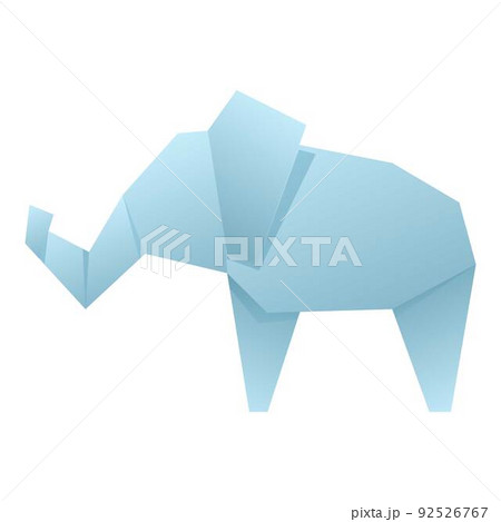 Origami elephant icon cartoon vector. Paper animal. Art geometrical Origami elephant icon cartoon vector. Paper animal. Art geometrical 92526767