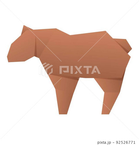 Origami bear icon cartoon vector. Paper animal. Art geometric 92526771