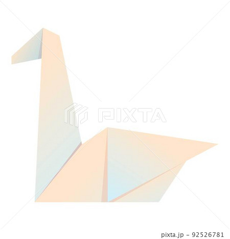 Lake swan paper icon cartoon vector. Bird animal. Cute nature 92526781