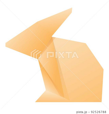 Origami rabbit icon cartoon vector. Paper animal. Art geometric Origami rabbit icon cartoon vector. Paper animal. Art geometric 92526788