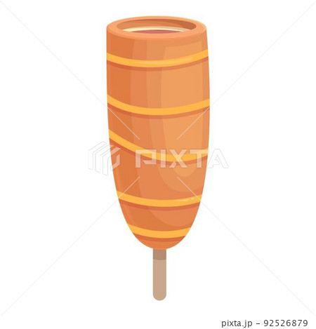 Deep corn dog icon cartoon vector. Stick food. Korean cheese Deep corn dog icon cartoon vector. Stick food. Korean cheese 92526879