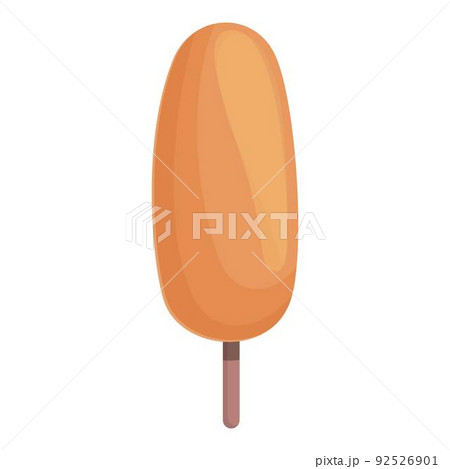 Sausage corn dog icon cartoon vector. Stick food. Korean sauce 92526901