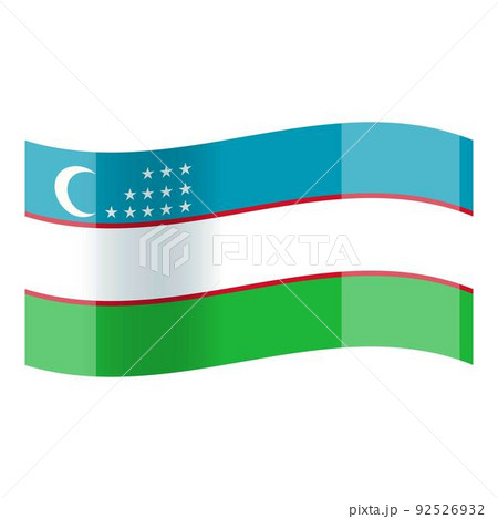 Uzbekistan flag icon cartoon vector. Emblem independence. National day Uzbekistan flag icon cartoon vector. Emblem independence. National day 92526932