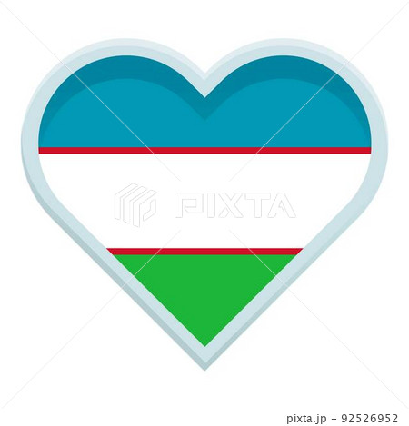 Uzbekistan heart flag icon cartoon vector. Independence day. Sign emblem Uzbekistan heart flag icon cartoon vector. Independence day. Sign emblem 92526952