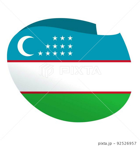 Uzbekistan cover flag icon cartoon vector. National day. Asia world Uzbekistan cover flag icon cartoon vector. National day. Asia world 92526957