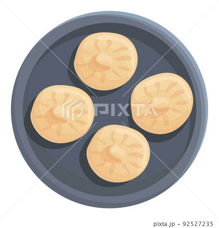 Top view baozi icon cartoon vector. Dao bun. Asian steam 92527235
