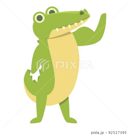 Bodybuilder alligator icon cartoon vector. Cute crocodile. Animal baby 92527395