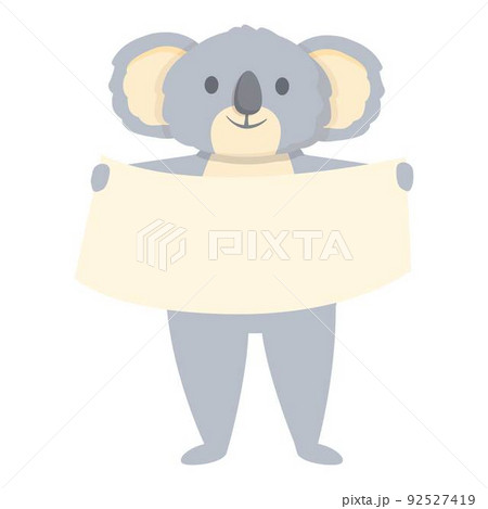 Koala with banner icon cartoon vector. Bear animal. Child tree Koala with banner icon cartoon vector. Bear animal. Child tree 92527419
