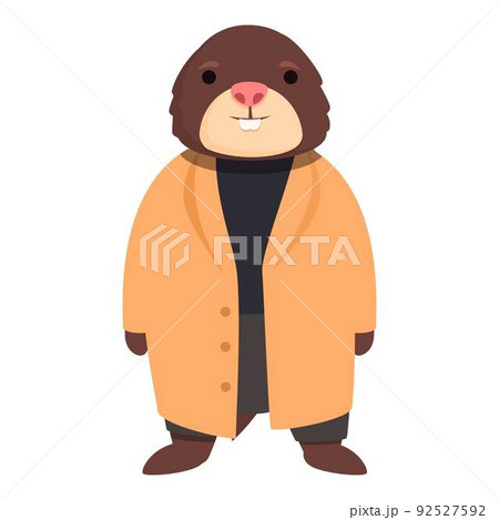 Mole take rain coat icon cartoon vector. Cute animal. Similar house 92527592