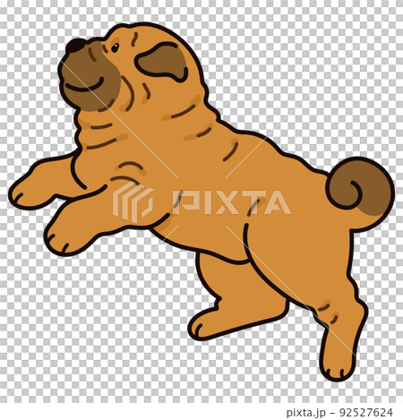 沙皮狗與主線跳躍的簡單可愛插圖 92527624