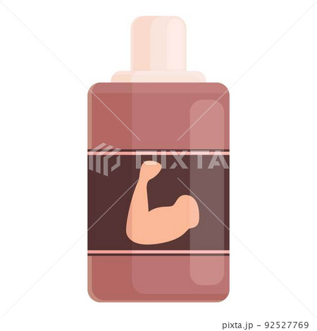 Muscle steroid icon cartoon vector. Sport dope. Vitamin stop 92527769