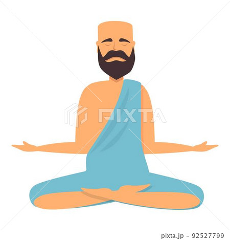 Monk icon cartoon vector. Indian man. Saint guy Monk icon cartoon vector. Indian man. Saint guy 92527799