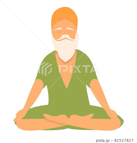 Yogi pose icon cartoon vector. Yoga man. Male meditation 92527827