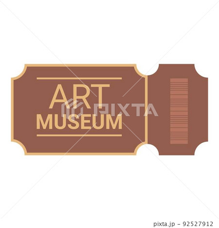 Art museum entry icon cartoon vector. Admit cinema. Stub festival 92527912