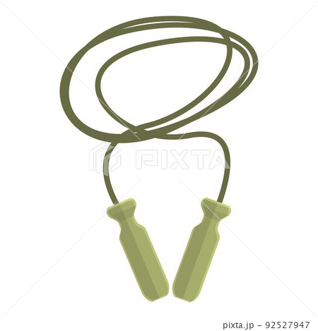 Green jump rope icon cartoon vector. Workout jump. Squat activity 92527947