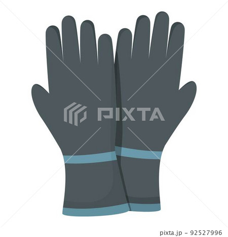 Black gloves icon cartoon vector. Safety protection. Sport glove Black gloves icon cartoon vector. Safety protection. Sport glove 92527996