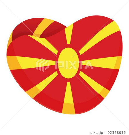 Love Macedonia icon cartoon vector. North macedonian. Round circle 92528056