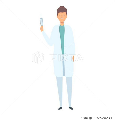 Doctor syringe icon cartoon vector. Nurse care. Medicine help 92528234