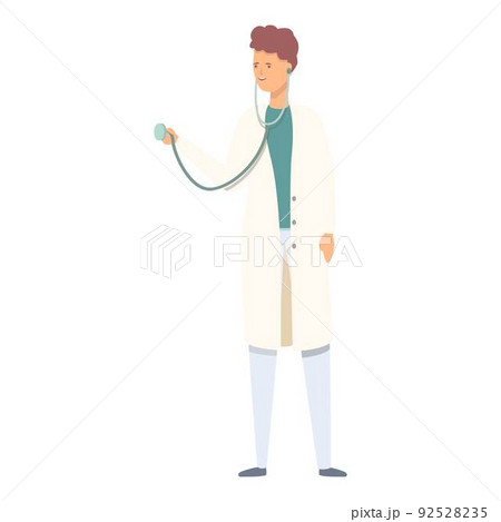 Doctor take stethoscope icon cartoon vector. Health medicine. Help treatment 92528235