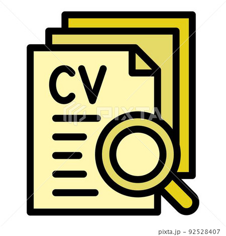 Cv paper icon outline vector. Search vacancy. Online candidate 92528407