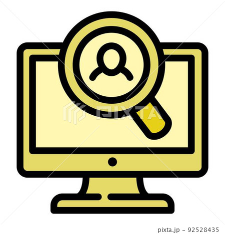 Search monitor icon outline vector. Online candidate. Career offer 92528435