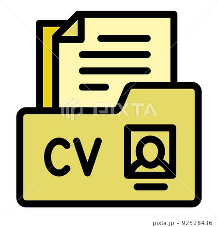 Cv folder icon outline vector. Search candidate. Online career 92528436