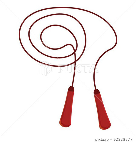 Red jump rope icon cartoon vector. Sport exercise. Activity leg Red jump rope icon cartoon vector. Sport exercise. Activity leg 92528577