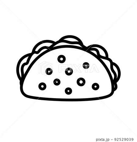 Tacos icon. Taco with tortilla shell Mexican. 92529039