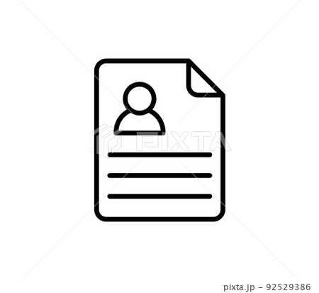 Resume vector linear cv icon. Modern outline logo concept on white background from Human Resources collection. Suitable for use on web apps, mobile apps and print media 92529386