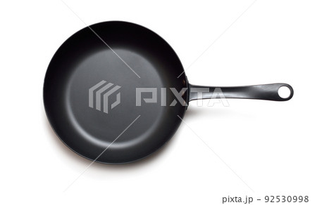 Carbon steels frying pan, frypan, or skillet. Isolated on white background 92530998