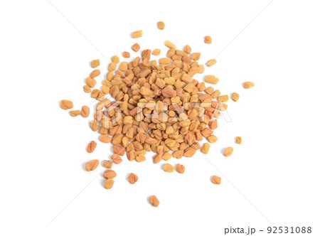 Fenugreek or Trigonella foenum-graecum seed. Isolated on white background 92531088