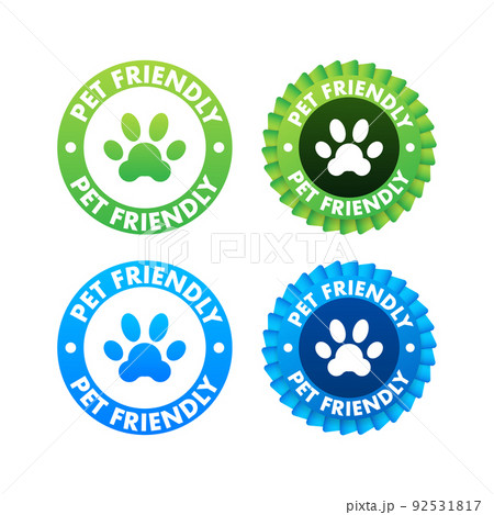 Pet friendly icon. Pets allowed, Certified. Vector illustration. 92531817