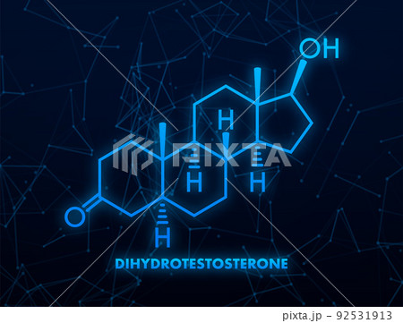 Dihydrotestosterone DHT, androstanolone, stanolone hormone molecule. Skeletal formula. Vector stock illustration 92531913