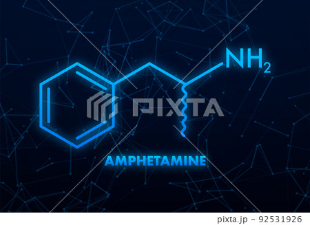 Amphetamine formula. Icon with amphetamine formula. Vector illustration 92531926