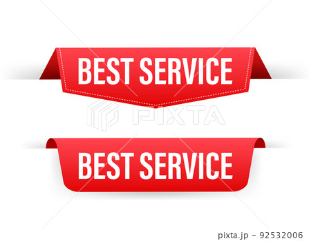 Best service red ribbon. Premium service label. Vector illustration. Best service red ribbon. Premium service label. Vector illustration. 92532006
