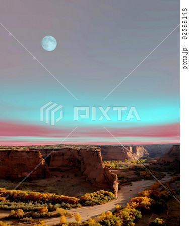 Canyon De Chelly Moon Canyon De Chelly Moon 92533148