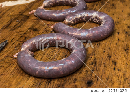 Homemade sausages, traditional cuisine, Argentina 92534026