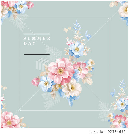 透明水彩 水彩画 花 92534632