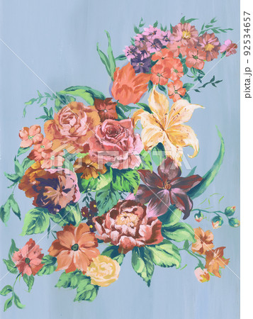 透明水彩 水彩画 花 92534657