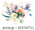透明水彩 水彩画 花 92534711